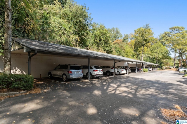 view of car parking featuring a carport