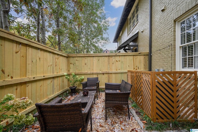 view of patio / terrace with an outdoor hangout area