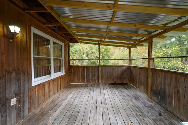 view of unfurnished sunroom
