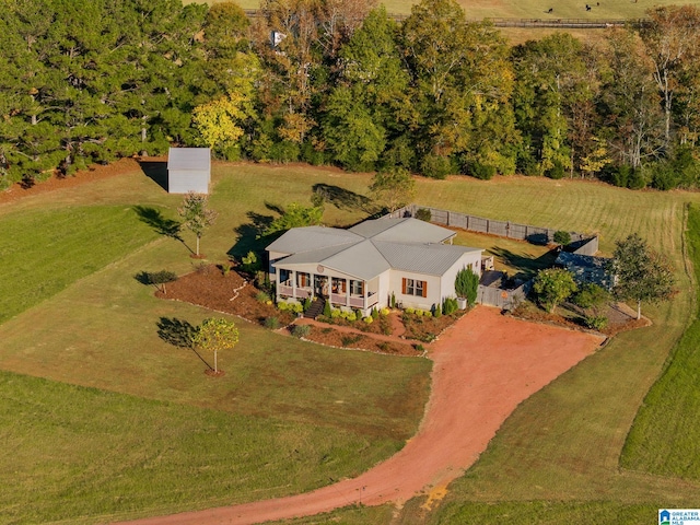 drone / aerial view featuring a rural view