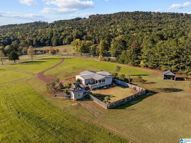 drone / aerial view with a rural view