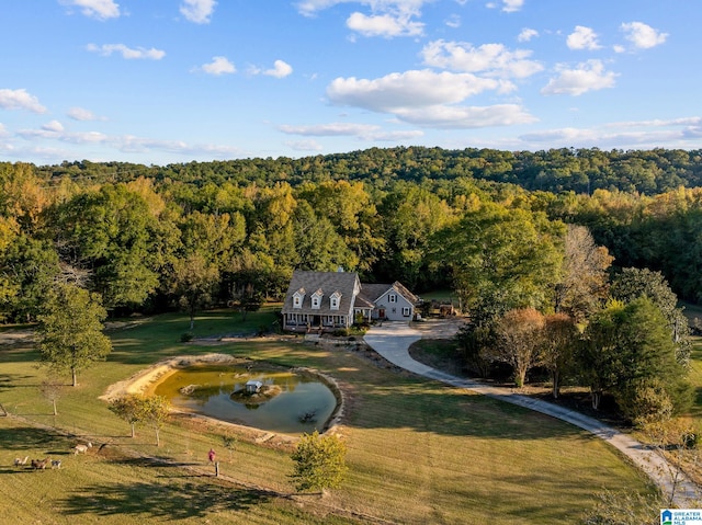 aerial view with a rural view