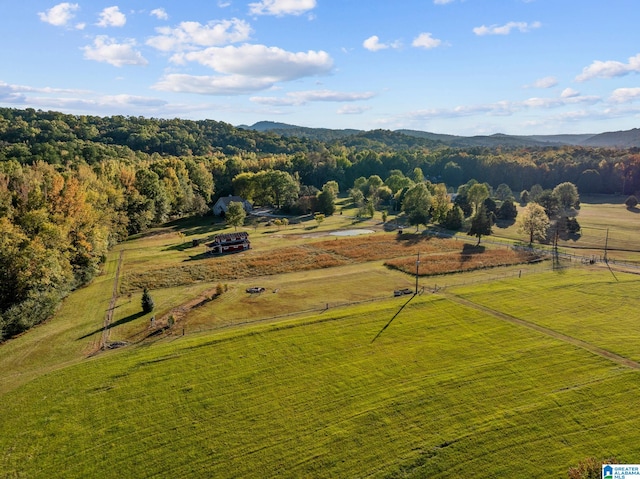 bird's eye view featuring a rural view