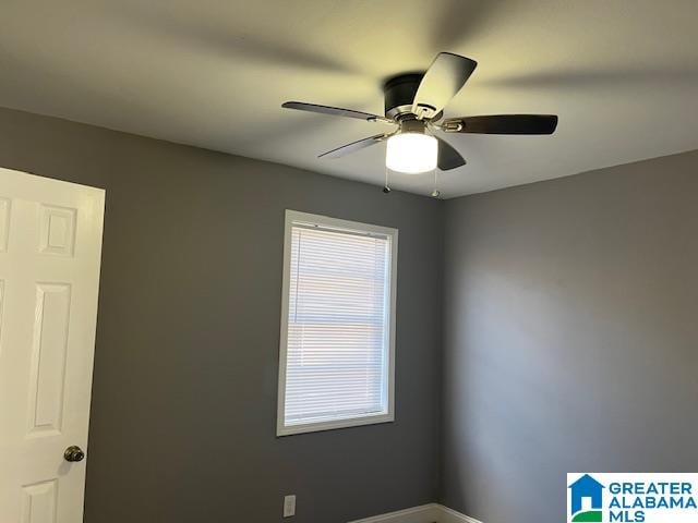 empty room featuring ceiling fan