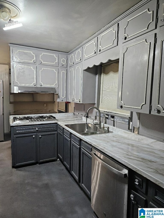 kitchen featuring stainless steel appliances and sink