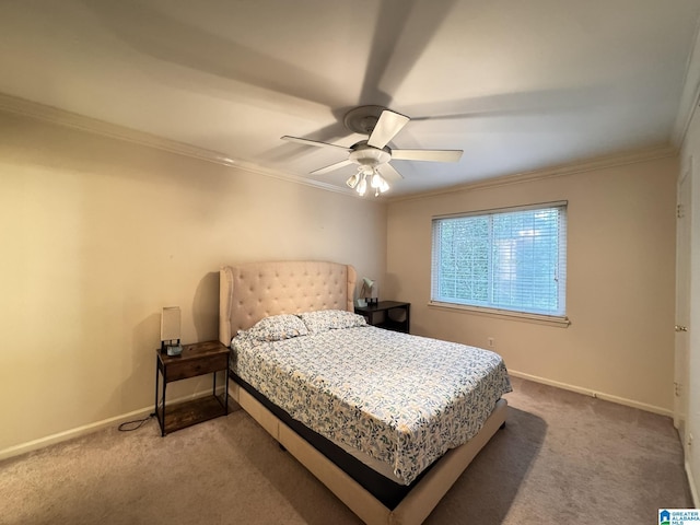 2082 Montreat Cir Unit 2082, Vestavia Hills, AL 35216 - carpeted bedroom with crown molding, baseboards, and a ceiling fan