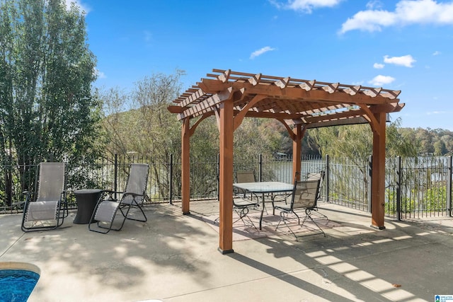 view of patio with a pergola