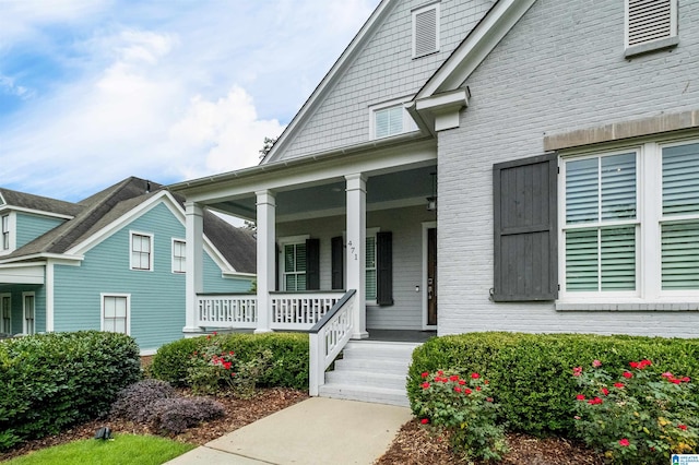 property entrance featuring covered porch