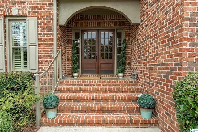 doorway to property featuring french doors