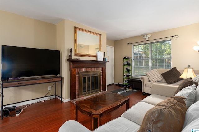 2061 Montreat Cir Unit C, Vestavia Hills, AL 35216 - living room featuring wood finished floors, a fireplace, and baseboards