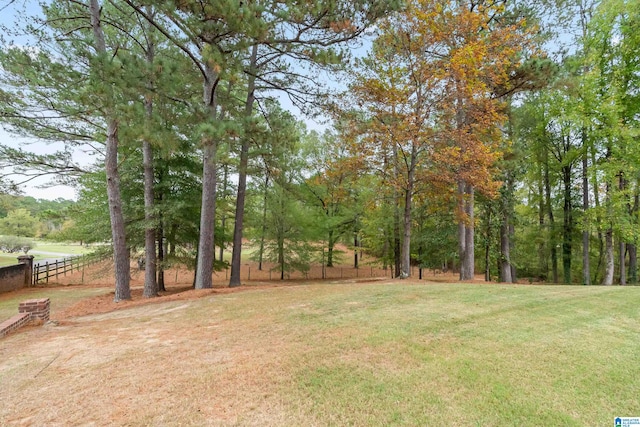 view of yard featuring fence