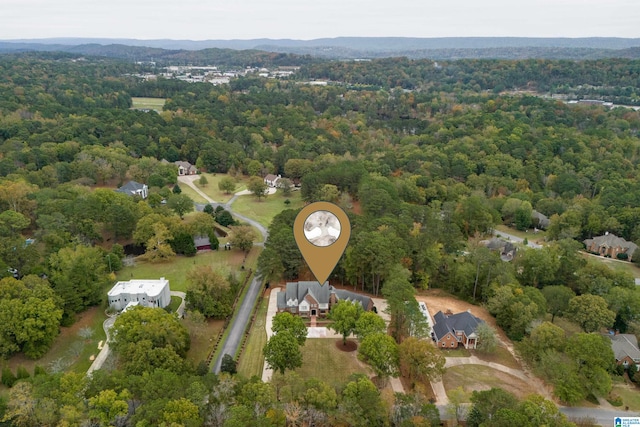 drone / aerial view with a view of trees