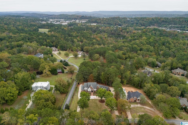 aerial view featuring a forest view