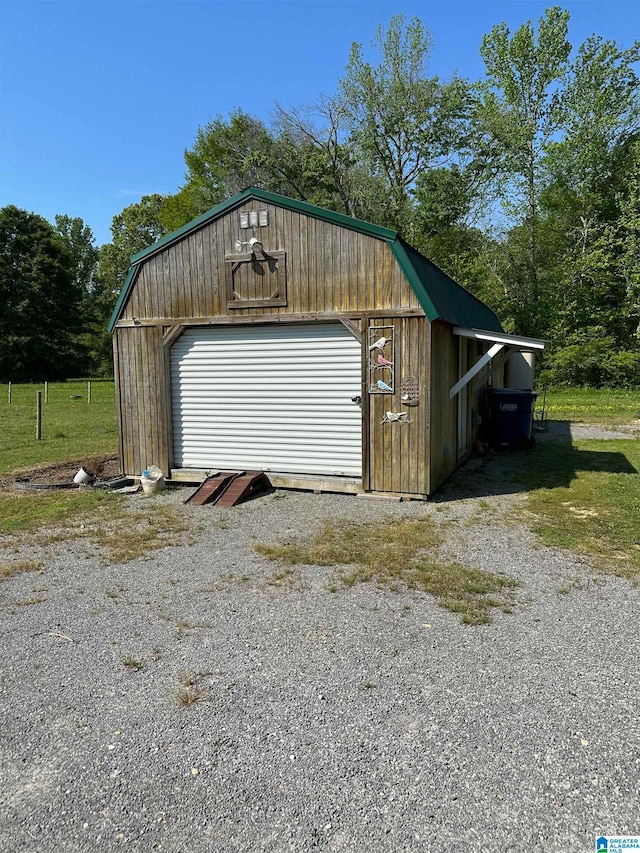 view of garage