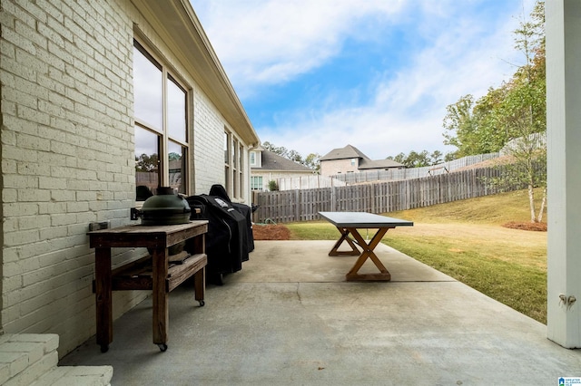 view of patio / terrace with a grill