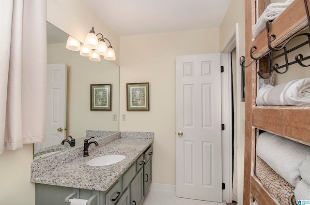 bathroom featuring vanity and tile patterned floors