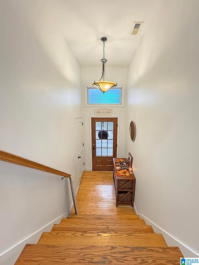 entrance foyer featuring light hardwood / wood-style floors