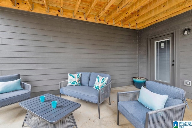 view of patio / terrace with an outdoor living space