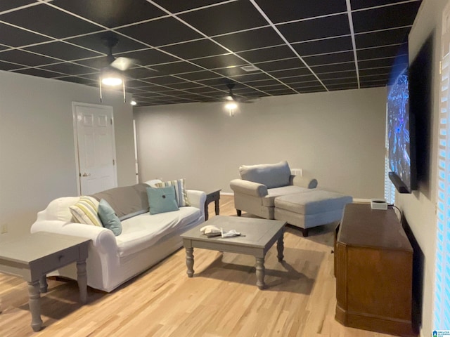 living room with hardwood / wood-style flooring