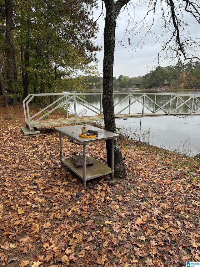 view of yard with a water view