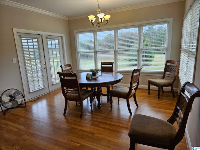 dining room featuring dark hardwood / wood-style floors and plenty of natural light