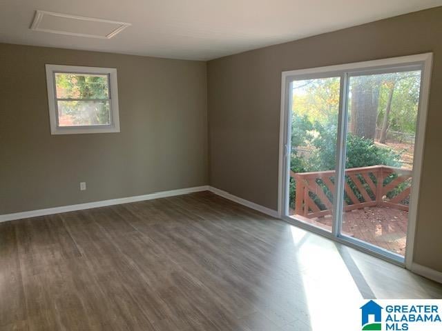 empty room featuring hardwood / wood-style floors