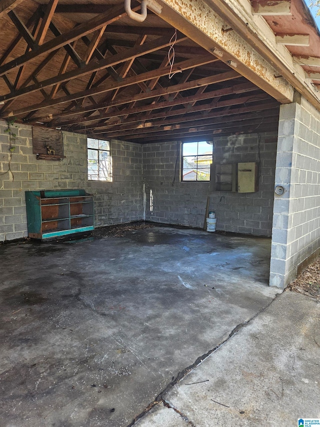 view of garage