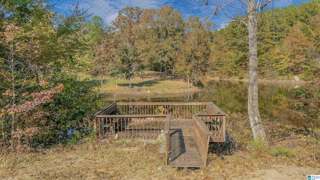 view of yard with a water view