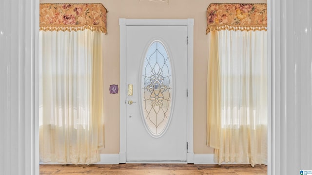 foyer featuring light hardwood / wood-style flooring