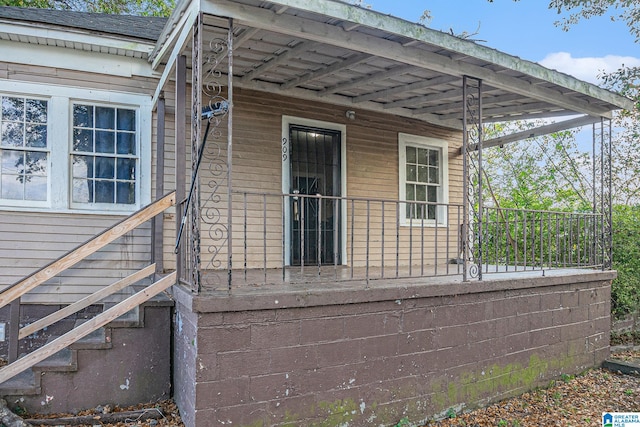 view of doorway to property