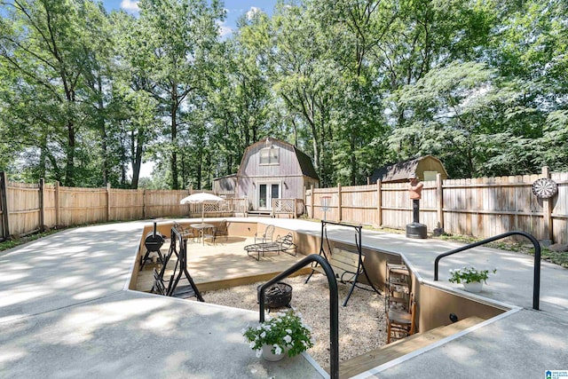 view of patio featuring a deck