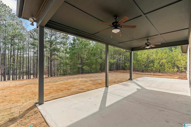 view of patio with ceiling fan