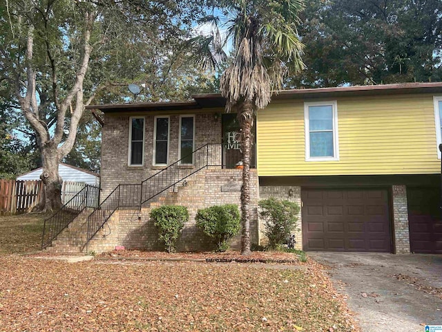 view of front of house with a garage