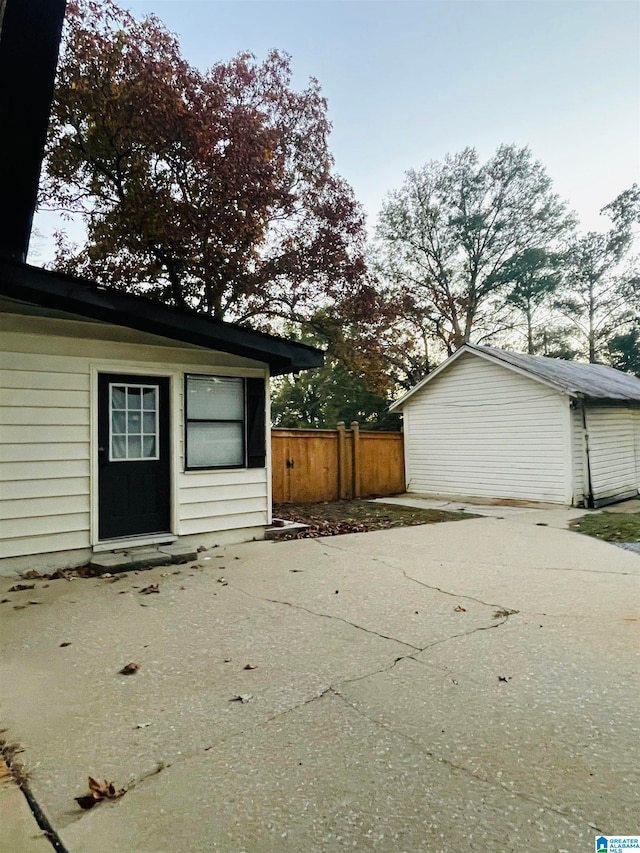 view of garage