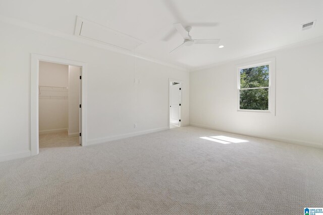 6558 Deerfoot Crossing Rd, Trussville, AL 35173 - carpeted spare room featuring attic access, ceiling fan, baseboards, and recessed lighting