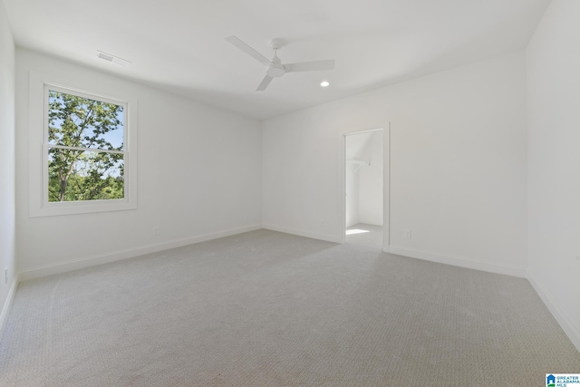6558 Deerfoot Crossing Rd, Trussville, AL 35173 - empty room with light carpet, ceiling fan, baseboards, and recessed lighting
