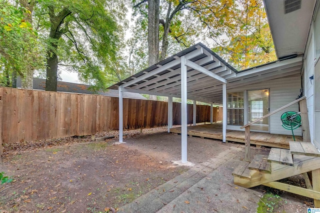 view of patio / terrace with a deck