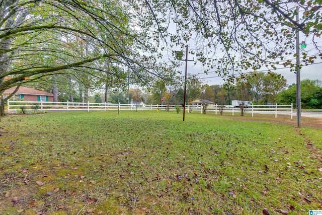 view of yard featuring a rural view