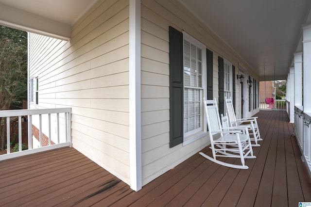 deck with a porch