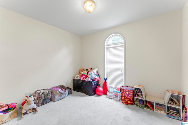 playroom featuring carpet flooring