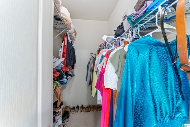 view of walk in closet