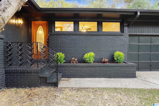 entrance to property with a garage