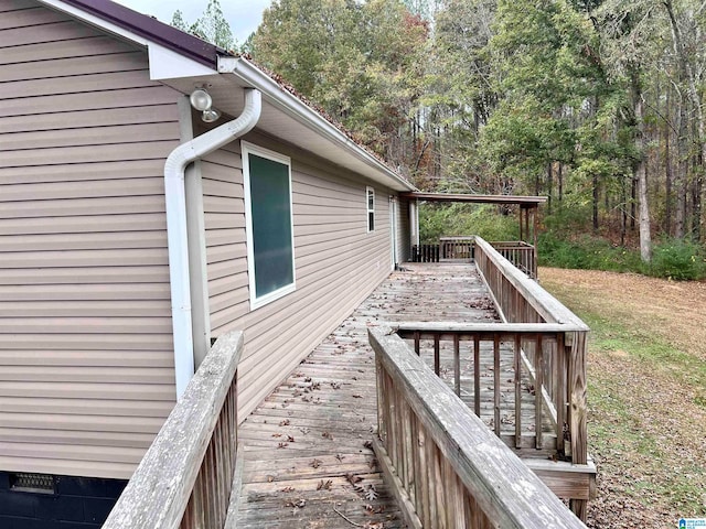 view of wooden deck