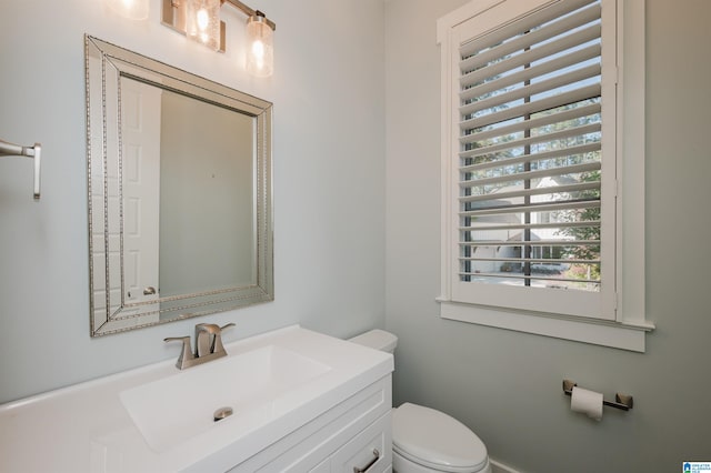 bathroom with toilet and vanity