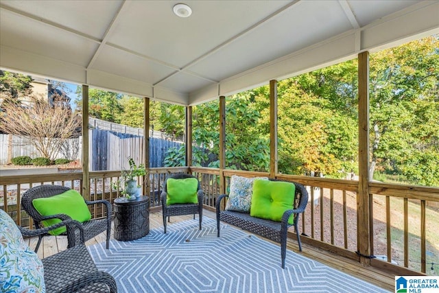 sunroom with plenty of natural light