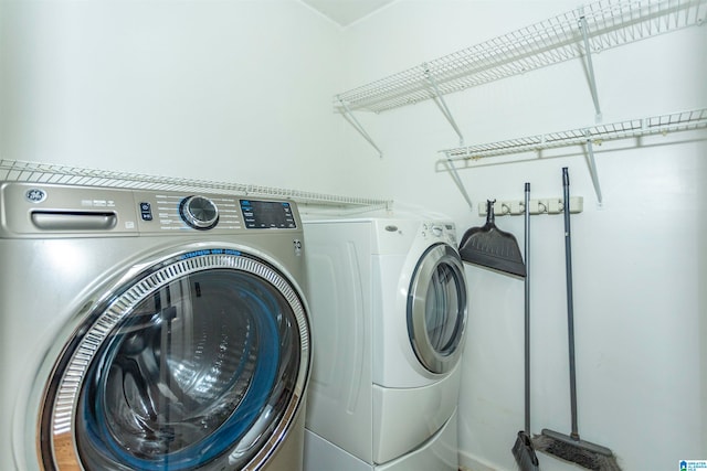 laundry area featuring washer and dryer