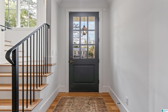 entryway featuring hardwood / wood-style floors