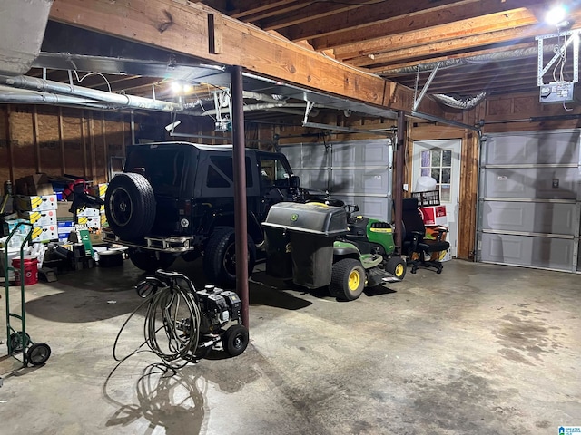 garage featuring a garage door opener