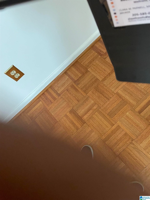 room details with parquet flooring