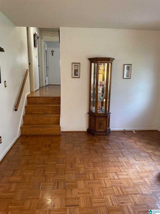 interior space featuring light parquet floors